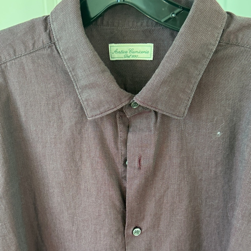 Antica Camiceria Burgundy Casual Shirt
